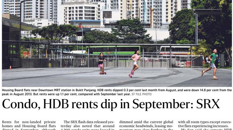 Condo, HDB rents dip in September: SRX