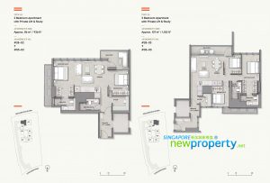 Cuscaden Reserve Floor Plan - 2 Bedroom