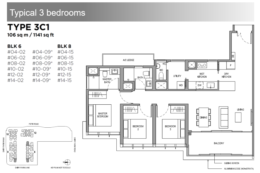 Dairy Farm Residences 3 Bdrm Floor Plan