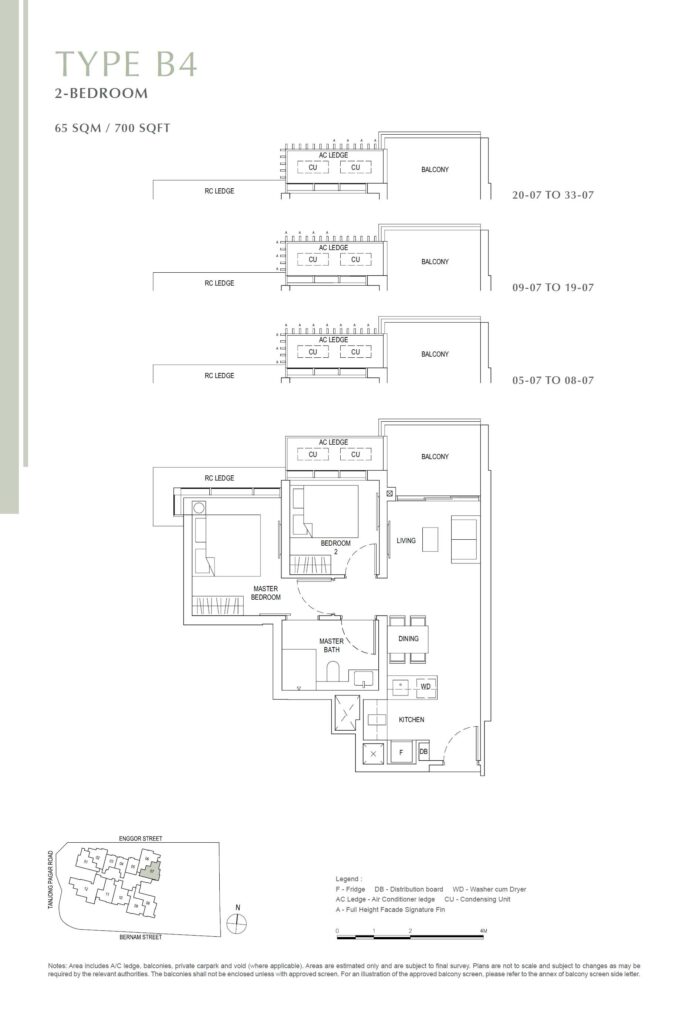 One Bernam Floor Plan -2 Bedroorm - Type B4