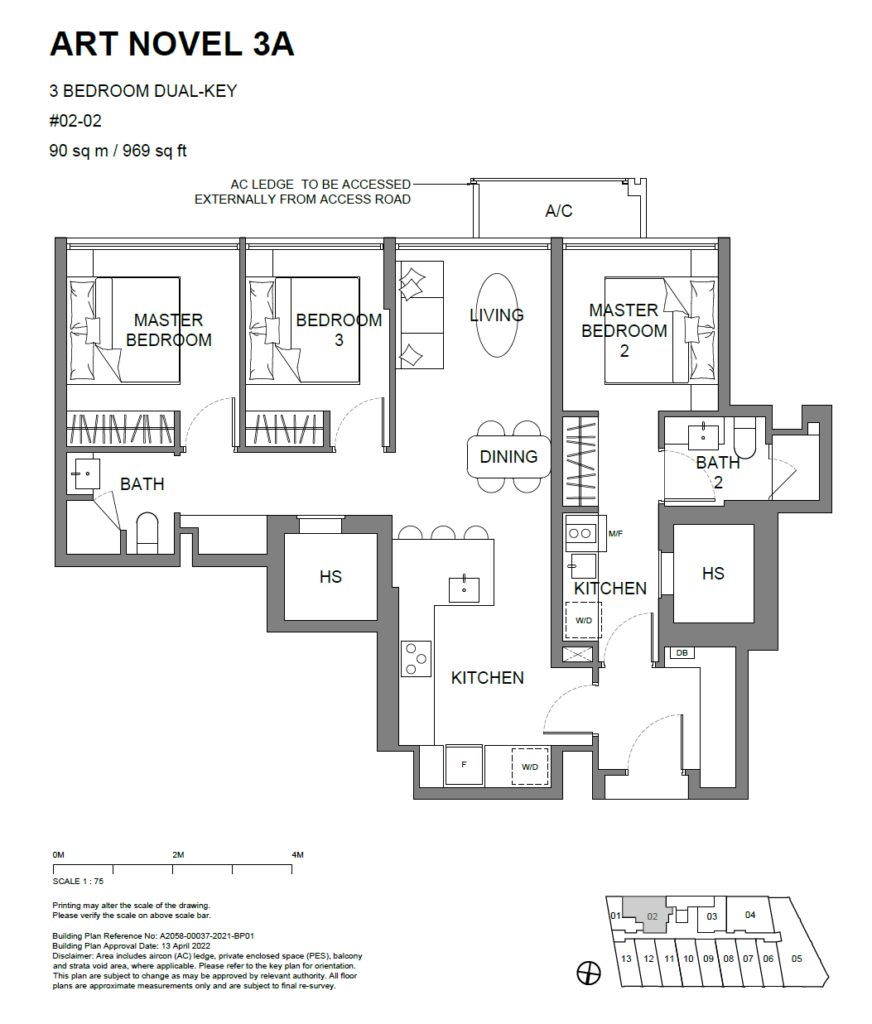Atlassia Floor Plan - 3 Bdrm DK - ART NOVEL 3A(dk)