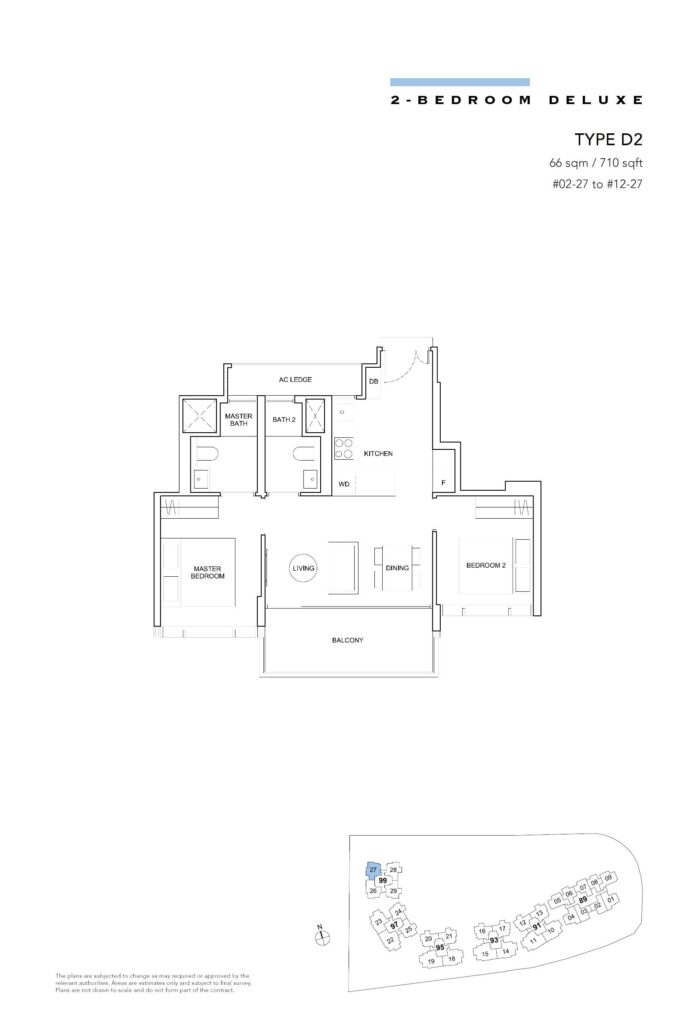 Hyll on Holland Floor Plan  - 2 Bedroom Deluxe - Type D2