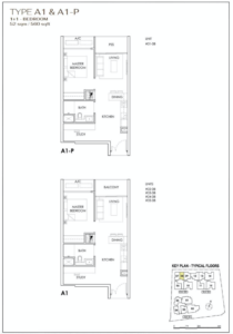 Phoenix Residences Floor Plan - 1 Bedroom