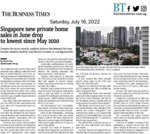 Spore new private home sales in June drop to lowest since May 2020