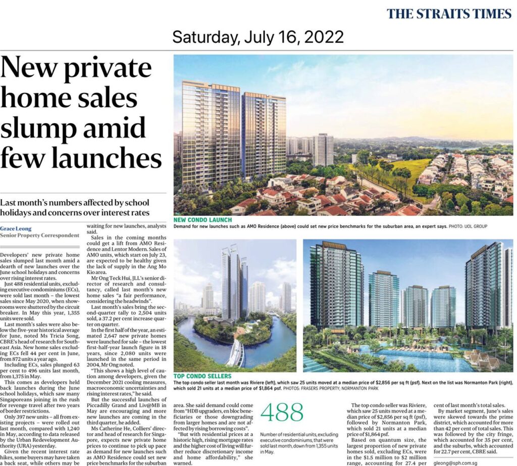 New private home sales slump amid few launches