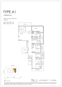 Sanctuary@Newton Floor Plan - 2 Bdrm - A1