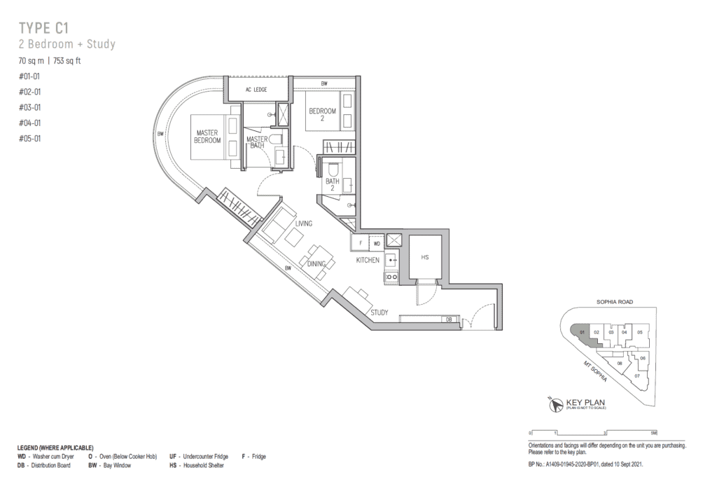 Sophia Regency Floor Plan - 2+Study - C1