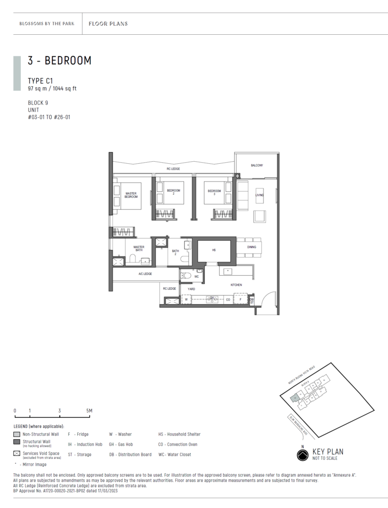 Blossoms By The Park Floor Plan - 3 Bedroom - Type C1