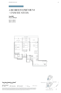 2 Bedroom Premium + Ensuite Study - BPS1