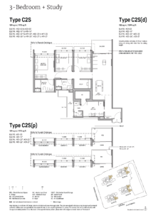 Tembusu Grand Floor Plan - 3 Bdrm+Study - C2S