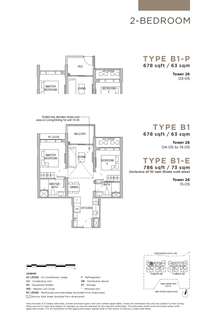 Sceneca Residence Floor Plan - 2 Bdrm
