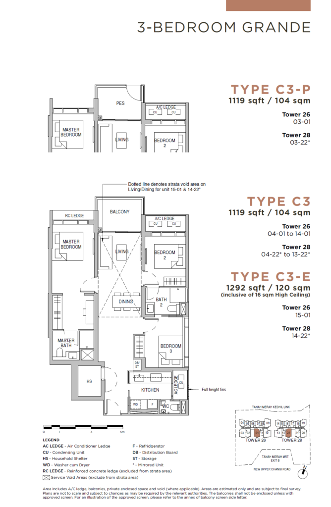 Sceneca Residence Floor Plan - 3 Bdrm Grande