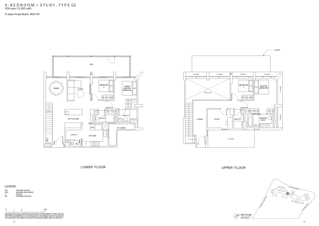 The Reserve Residences Floor Plan - 4 Bdrm+Study - Type G2