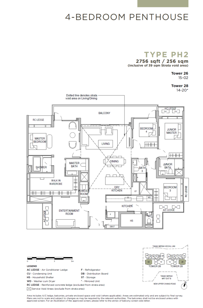Sceneca Residence Floor Plan - 4 Bdrm Penthouse