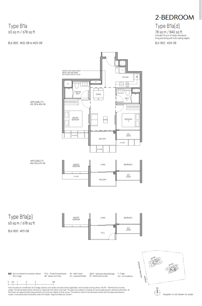 The Myst Floor Plan - 1 Bedroom - Type - B1a(d)
