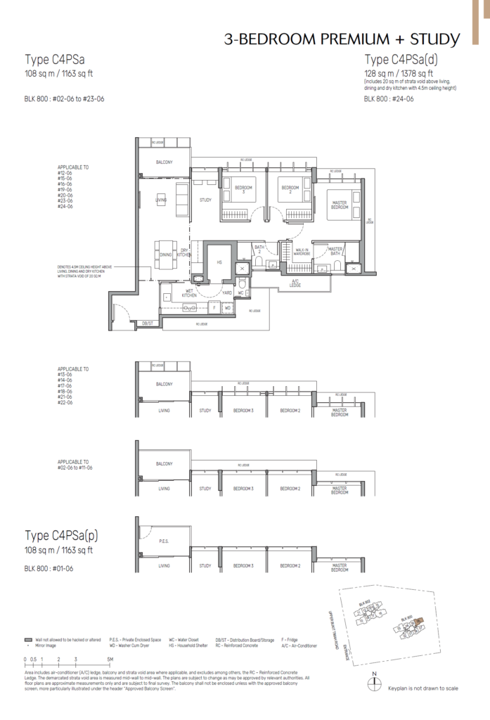 The Myst Floor Plan - 3 Bedroom Premium + Study - Type - C4PSa(p)