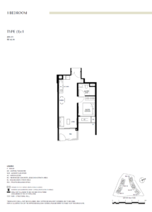 Lentor Hills Residences Floor Plan - 1 Bedroom - Type -(1)c1