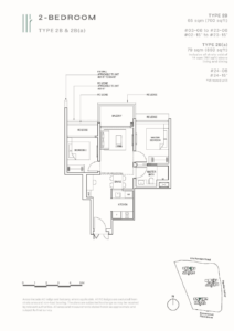 Pinetree Hill Floor Plan - 2 Bedroom - Type - 2B(a)