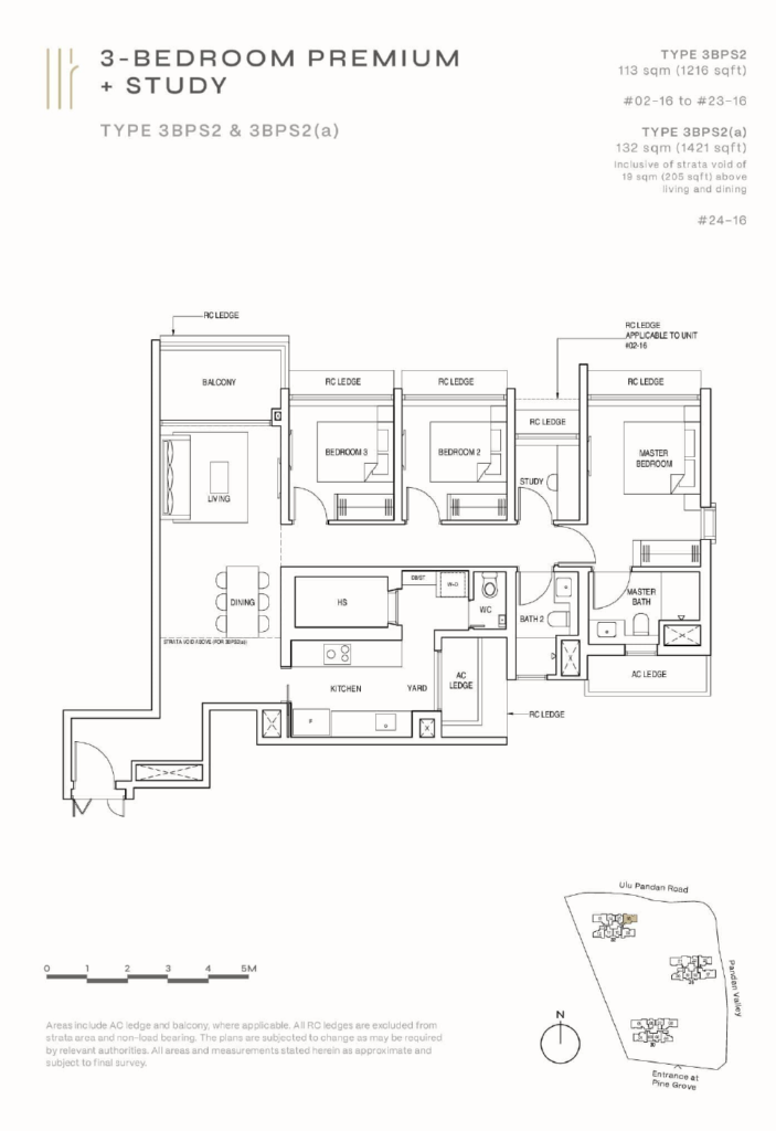 Pinetree Hill Floor Plan - 3 Bedroom + Study Premium - Type - 3BPS2(a)