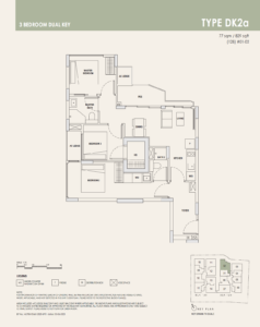 Orchard Sophia Floor Plan - 3 Bedroom Dual Key - DK2a