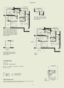 W Residences Marina View Floor Plan - 3 Bdrm - C2