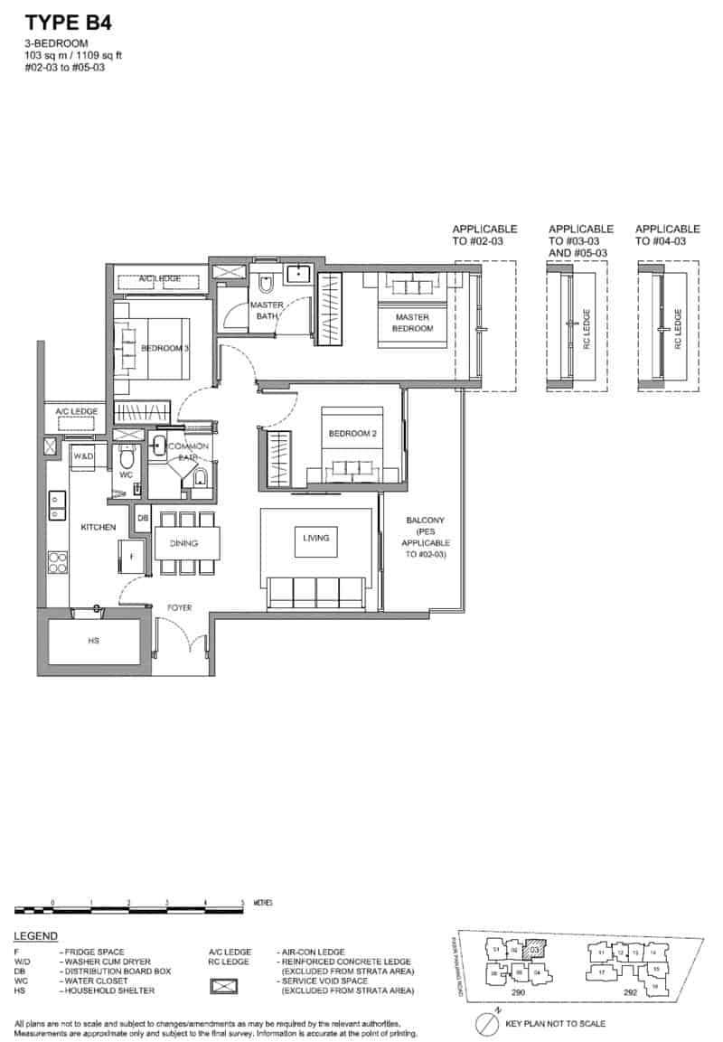 The Hillshore Floor Plan - 3Bdrm-Type-B4