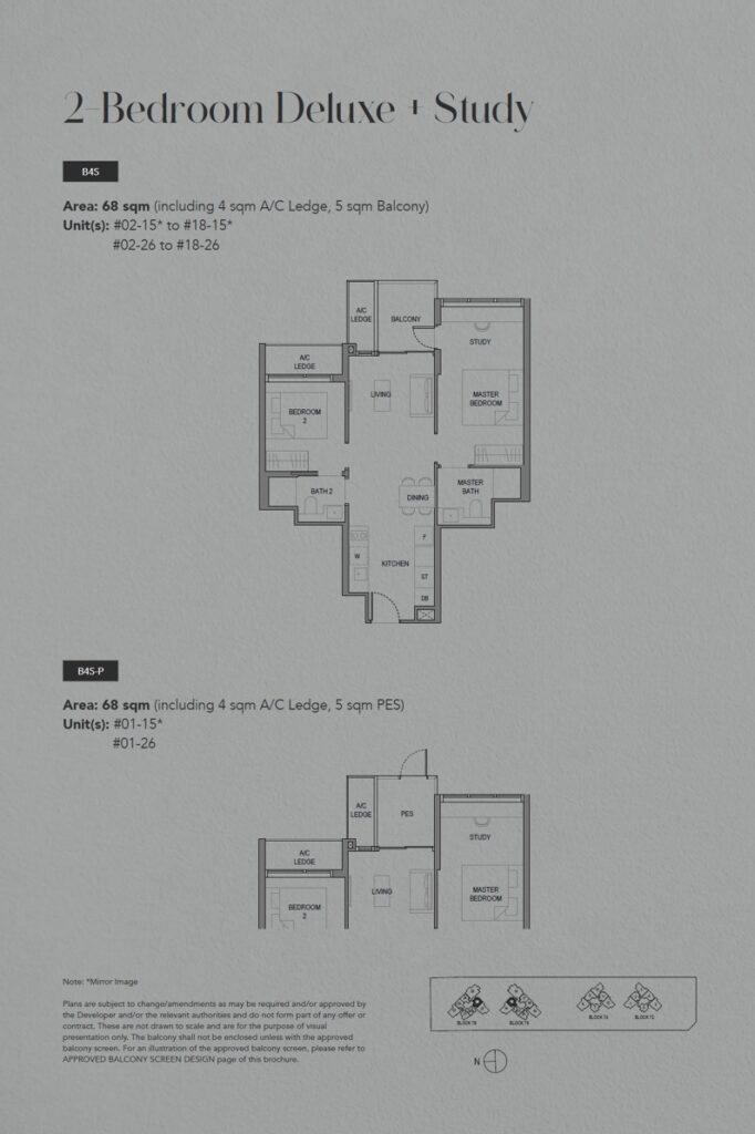 Sora Floor Plan - 2 Bedroom + Study B4S-P