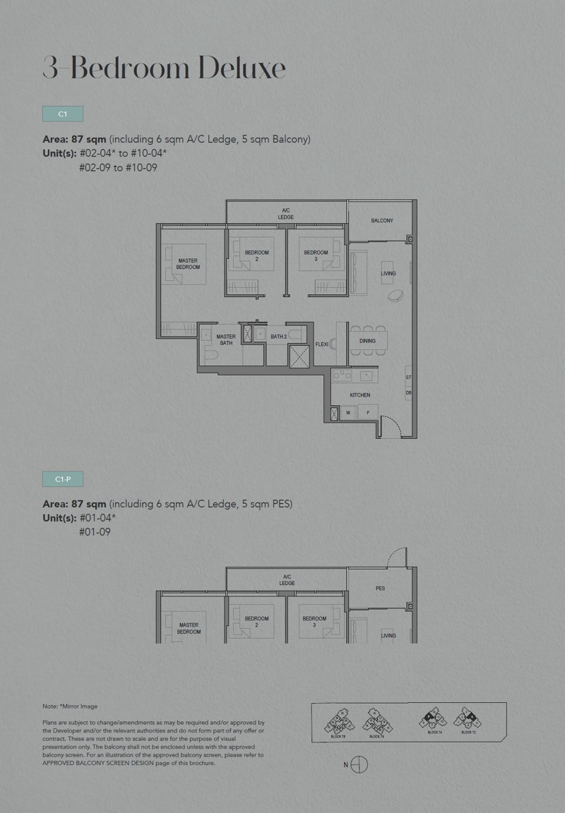 Sora Floor Plan - 3 Bedroom Deluxe C1-P