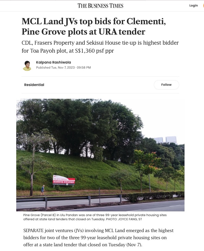 Pine Grove Parcel B land bid news article