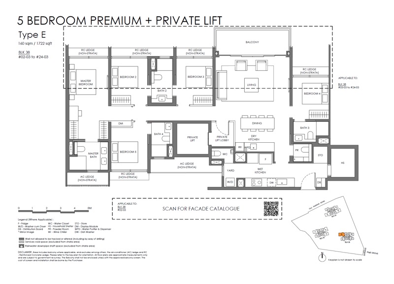 5 Bdrm P Lift- E