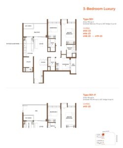 The Collective at One Sophia Floor Plan - 3 Bdrm Luxury - 3D1-P