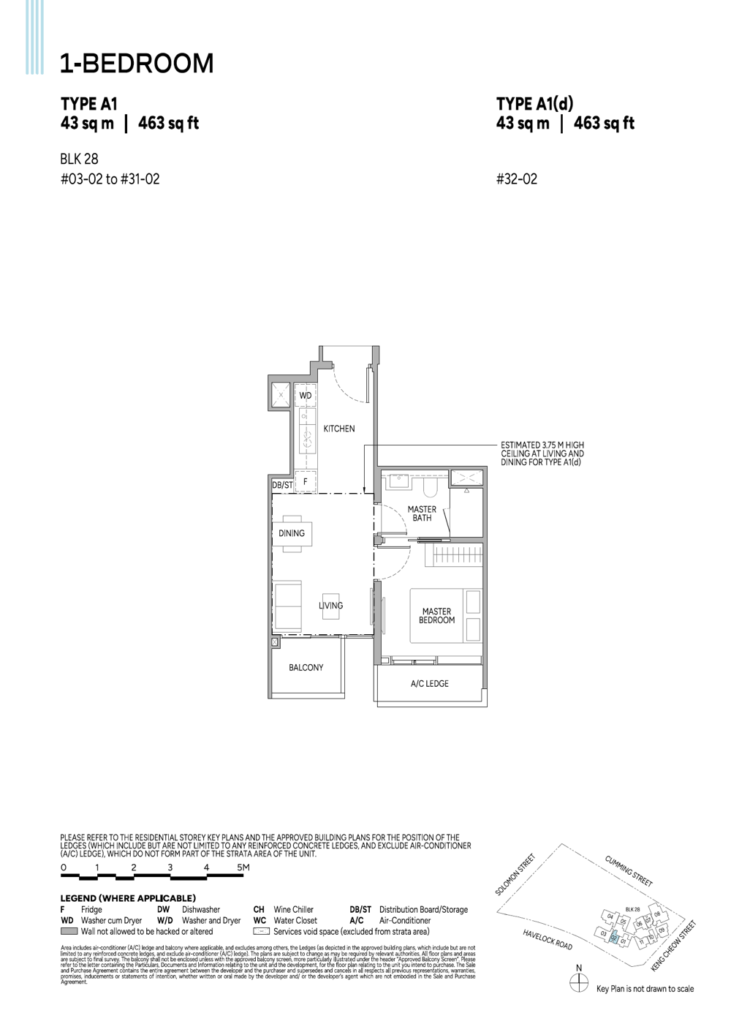 Union Square Residences Floor Plan - 1 Bdrm - A1