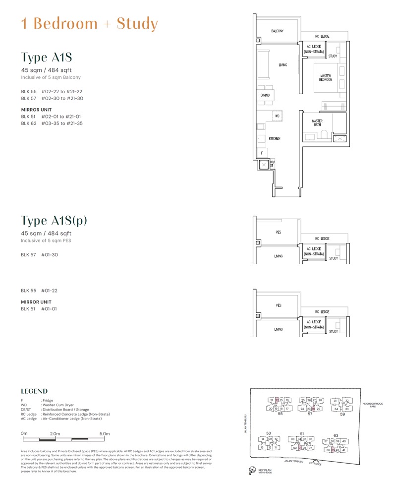 1 Bdrm + Study - A1S