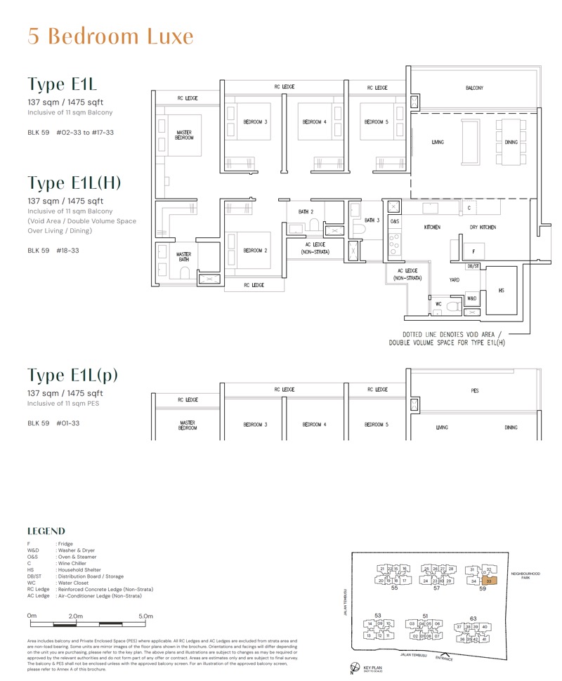 Emerald of Katong Floor Plan - 5 Bdrm Luxe - E1L(H)