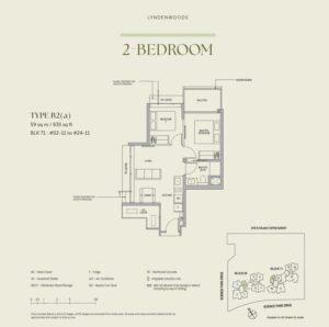 Lyndenwoods Floor Plan - 2 Bdrm - B2(a)